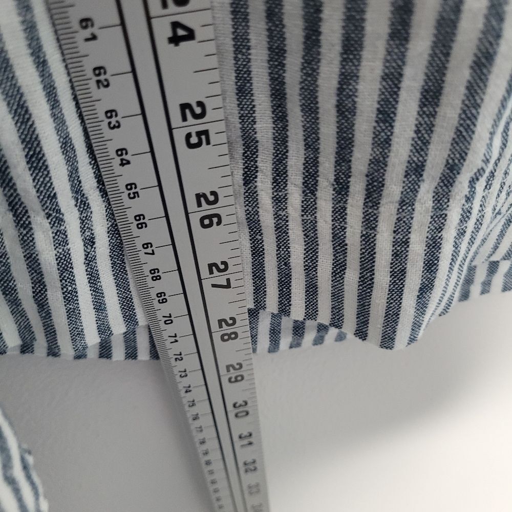 Old Navy linen blend Blue white striped wide leg pull on pants Vacation Xl - Picture 7 of 8